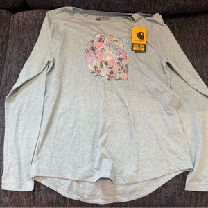 Carhartt Kids Pastel Blue Floral Long Sleeve Tee